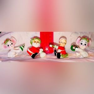 Vintage Christmas candle huggers.